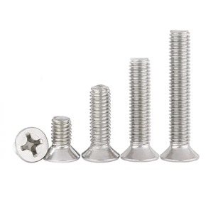 Bu Lông Lõm Chữ Thập Đầu Phẳng Bằng Thép Không Gỉ DIN965 304 316 <span class=keywords><strong>CSK</strong></span> Đầu Chìm Vít Máy Phillips - Product Image 1