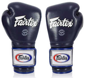 Gants de boxe professionnels Fair tex avec logo personnalisé Deep Blue, pour l'entraînement, le sparring et la boxe, 100% cuir véritable - Product Image 1