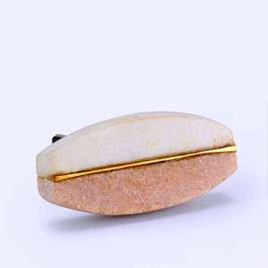 Perilla de piedra ovalada de latón y mármol, perillas de mármol de gran venta con tamaño de forma de color personalizado, artículo hecho en India - Product Image 2