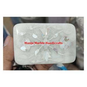 Boîte d'incrustation de marbre faite à la main de haute qualité avec un bel éclat naturel de perle de mère de conception pour l'emballage de bijoux artisanat brillant - Product Image 6