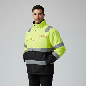 Chaqueta de Seguridad Reflectante LED Impermeable ANSI Clase 2 para Hombre, Alta Visibilidad, Verde, para Trabajo de Construcción - Product Image 4
