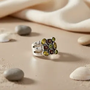 Bague de cocktail pour femme en argent 925 avec zircon, forme géométrique marquise, plaqué rhodium, or 10 carats, bijoux de déclaration - Product Image 2