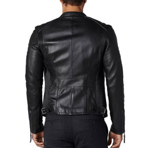 Chaqueta de cuero para Hombre Ropa cremallera moda elegante invierno cuero genuino impermeable al aire libre Biker chaqueta de cuero transpirable - Product Image 3