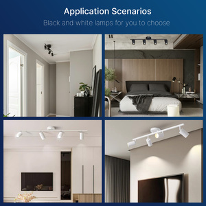 Vật liệu cao cấp 4 đèn dẫn theo dõi Kit-Đen 6W GU10 dẫn bóng đen kết thúc 1800lm Dimmable Dễ dàng cài đặt ETL FCC chứng nhận - Product Image 6