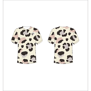 T-shirt à manches courtes pour homme, imprimé léopard, col rond, coupe décontractée, tissu tissé, devant Trackstar, marque privée OEM TSI-G05-P0494 - Product Image 1