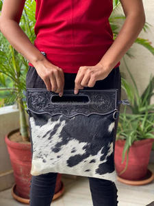 Bolso de mano estilo occidental de cuero de vaca para mujer, bandolera, bolso de mano - Product Image 3