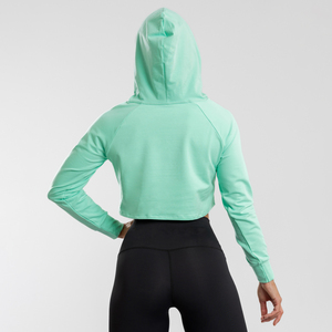 OEM Crop Top Hoodies pour femmes Superior Anti-Pilling Breathable Casual Style pour l'hiver avec col à capuche - Product Image 5