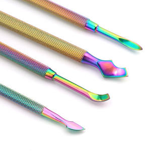 Professional Stainless Steel Double Head Reusable Cuticle Pushers Comfortable Handle Custom Logo for Dead Skin Removal <b>Nail</b> <b>Nail</b> - Product Image 3