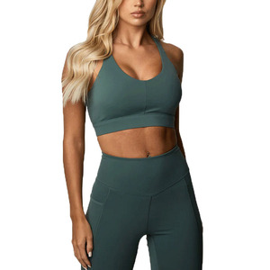 Sujetador deportivo de logotipo personalizado de alta calidad para mujer, ropa de gimnasio de secado rápido, sujetador de fitness transpirable con logotipo frontal de talla grande disponible - Product Image 2