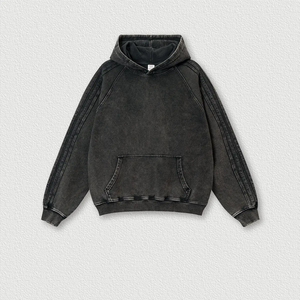 Sudadera Deportiva Vintage Otoño Invierno 2025 para Hombre, Holgada, Lavada, de Color Sólido con Colores y Logotipo Personalizados y Corte Extra Grande - Product Image 5