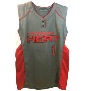 เสื้อซอฟต์บอลผ้าโพลีเอสเตอร์แขนกุดเครื่องแบบซอฟต์บอลยูนิเซ็กซ์ชุดเบสบอลแบบย้อนกลับชุดเครื่องแบบระบายอากาศได้ดี100% - Product Image 1