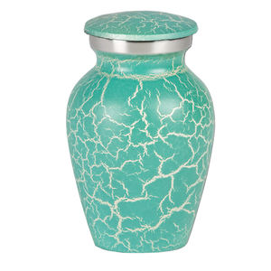Urna de cremación de aluminio con textura esmaltada, hecha a mano funerarias urna de cenizas, moderna, calidad Premium - Product Image 1