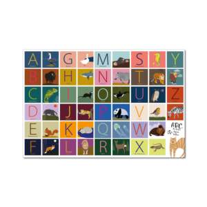 Tapis de bureau ABC pour enfants 60x40 cm, tapis de jeu avec animaux assortis à chaque lettre - Product Image 2