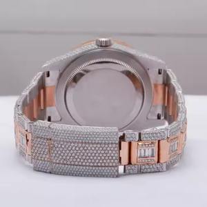 Montre élégante de luxe en diamant Moissanite pour femmes, cadran aspect cristal pour bureau, fête, tenues décontractées, fournisseur indien - Product Image 3