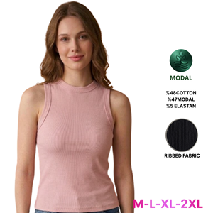 Débardeur en coton modal respirant pour femme, sans manches, rayé, côtelé, décontracté, tricoté, écologique, séchage rapide, antibactérien - Product Image 3