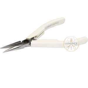 Lindstrom 7891 Snipe Nose <b>Pliers</b> With Textured Jaws, Stainless Steel Build And Ergonomic Plastic Grip For Jewelry Work - Product Image 1