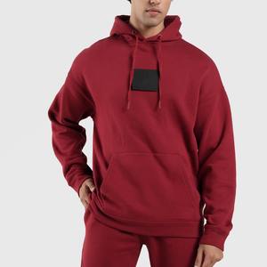 Ensemble de survêtement pour homme en molleton lourd avec patch sur la poitrine et pantalon de jogging, vêtements de sport décontractés chauds pour l'hiver - Product Image 2