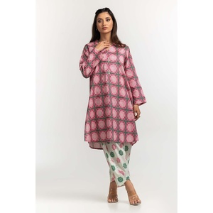 Chemise et pantalon décontractés pour femmes, imprimé floral numérique, tissu dobby, respirant, col en V, manches longues, coupe ample, collection IPS-24-06 - Product Image 4