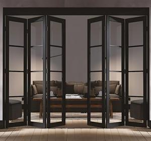 Portes pliantes en aluminium double verre Surface finie pour supermarché ou application scolaire - Product Image 1