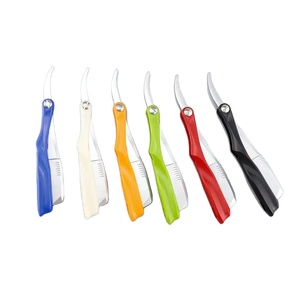 Rasoir pliant japonais à lame unique de couleur bonbon pour hommes outils de barbier de toilettage avec poignée confortable - Product Image 1
