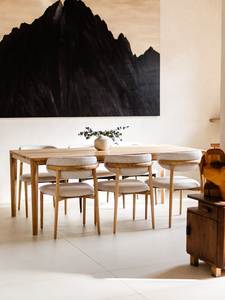 Ensemble de salle à manger moderne en bois, table et chaises rembourrées, meubles de cuisine pour la maison, café, bistrot - Product Image 1