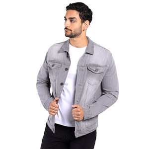 Best Selling Custom Men's Denim Jacket 100% Cotton Full Sleeves Comfortable <b>Covered</b> <b>Button</b> Closure Breathable Windproof Winter - Product Image 1
