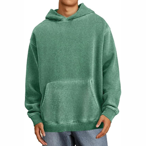 Sudadera con Capucha para Hombre, Estilo Streetwear, 100% Algodón, Lavado Ácido, con Impresión Digital y Bordado, Corte Regular - Product Image 1