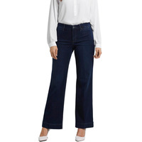 Pantalones Vaqueros Acampanados de Mujer 2024 de Cintura Media, Largos, con Bolsillos Laterales, Cierre de Cremallera, Estilo Urbano, Desgastados, Color Personalizado, Anchos - ¡Venta Caliente!