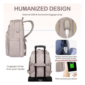 Mochila ligera unisex con cierre de cremallera USB, forro de poliéster de gran capacidad, logotipo personalizado, estilo suave, diseño de talla grande personalizado - Product Image 3