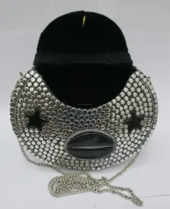 Meilleure pochette de soirée en résine pour dames Nouveau design avec motif artistique en strass Utilisation polyvalente pour les fêtes Mariages Cadeau Inde - Product Image 4