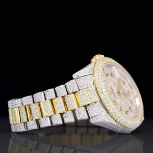 Reloj Automático de Lujo para Hombre con Diamantes CVD Cultivados en Laboratorio, Estilo Hip Hop, con Movimiento Suizo ETA y Función de Fecha - Product Image 4