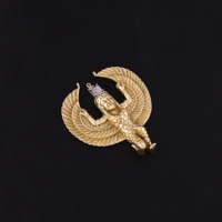 Collier unisexe tendance avec pendentif en laiton plaqué or et argent, motif oiseau égyptien, 40x35MM, poids 6 grammes, en vente