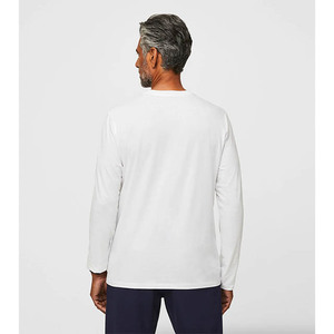 เสื้อยืด<span class=keywords><strong>คอกลม</strong></span>แขนยาวสำหรับผู้<span class=keywords><strong>ชาย</strong></span>, เสื้อเชิ้ตสีขาวแขนยาวผ้าคอตตอน - Product Image 3