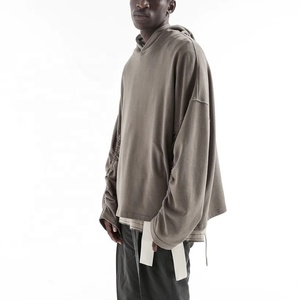 เสื้อมีฮู้ดและสเวตเตอร์กำหนดโลโก้ได้เองมีฮู้ดผ้าวูลผ้ายืดมีเชือกผูกตกแต่งแขนเสื้อมีฮู้ดก้านล่าง - Product Image 6