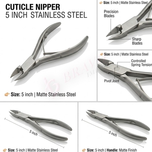 Professional Cuticle Nipper 5 Inch Stainless Steel Cuticle Nipper Silver Finish Manicure Pedicure <b>Nail</b> <b>Tool</b> - Product Image 5