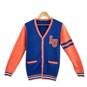 Custom LU Design Logo for Fashion Chenille Sweaters & <b>Cardigans</b> Patchwork Sororities <b>Cardigans</b> Sweaters - Product Image 1