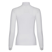 Chemise de concours équestre pour femme, nouvelle collection, design attrayant, personnalisable, en tissu polyester, manches longues, fermeture éclair.