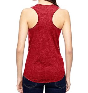 Camisetas sin mangas de algodón impresas con logotipo designable personalizado unisex, ropa deportiva roja, ropa informal de talla grande al por mayor - Product Image 3