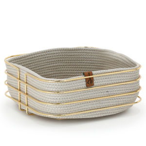 Bandeja Moderna Cuadrada de Algodón/Poliéster para Pan, Cesta de Servir de Mesa N.º 1 con Diseño Desmontable para Vajilla de Cocina - Product Image 1