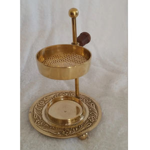 El mejor precio al por mayor, soporte de incienso de latón puro, cuenco ajustable, quemador de incienso, perilla de madera, perfecto para oración, meditación, relajación - Product Image 1