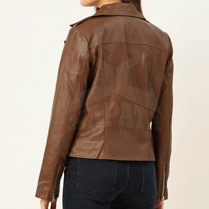 Chaqueta de invierno de cuero genuino personalizable 2025 para mujer, transpirable y resistente al agua, procesamiento terminado - Product Image 2