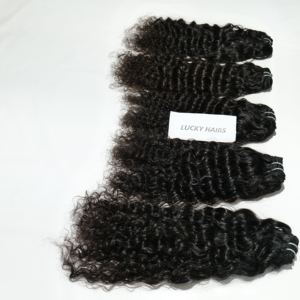 Máquina alineada con cutículas, doble trama, cabello humano Natural rizado indio virgen Remy, estilos de ondas sueltas, extensiones de paquete sin procesar - Product Image 2