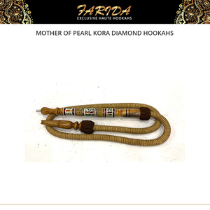 Cachimba de Lujo Decorada con Madreperla, Bañada en Oro, de Acero Inoxidable Plateado Premium, Hecha a Mano con Diseño Egipcio y Diamantes Kora - Product Image 4