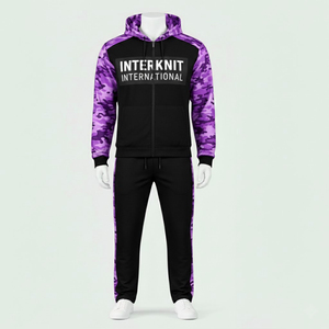 Ensemble de survêtement léger et écologique pour hommes, personnalisé, imprimé camouflage délavé à l'acide, avec patchwork, comprenant un sweat à capuche et un pantalon de jogging - Product Image 5