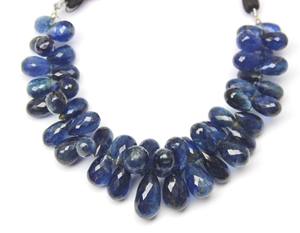 ลูกปัด kyanite เหลี่ยมเพชรพลอยสีฟ้า5นิ้วทำด้วยมือขนาด8มม. และ6มม. จี้หินธรรมชาติ - Product Image 1