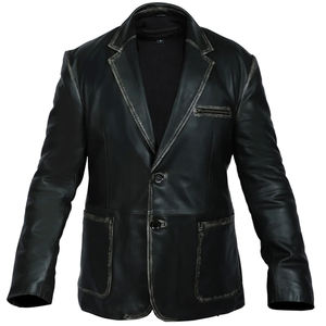 2024 nouvelle mode veste en cuir de qualité supérieure en gros Blazer Style vestes Slim Fit formel à capuche col léger hiver - Product Image 1
