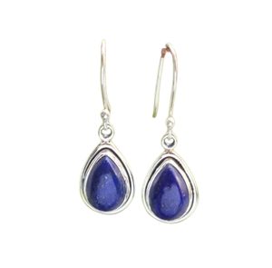 Bijoux de mode pour femmes Boucles d'oreilles en pierre précieuse Lapis Lazuli Boucles d'oreilles en argent sterling massif 925 pour femmes Boucles d'oreilles en argent pendantes pour filles - Product Image 1