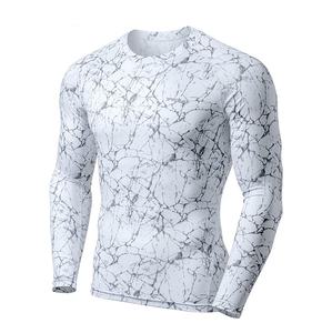 Ropa de gimnasio para hombre 2024, camisa de entrenamiento atlético de secado rápido de manga corta, compresión transpirable de poliéster satinado ecológico - Product Image 5