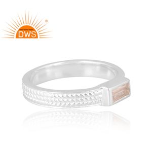 Anillo de plata de ley con diseño moderno y asombroso, con piedra preciosa natural de circonita cúbica, joyería personalizada para mujer, regalo para ella. - Product Image 4