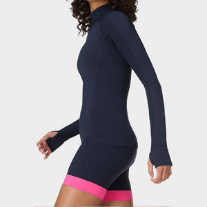 Véritable short de gym taille haute sans couture Navy Pink Trim Custom Active Training Workout Compression Shorts Elastic Waist Side - Product Image 6